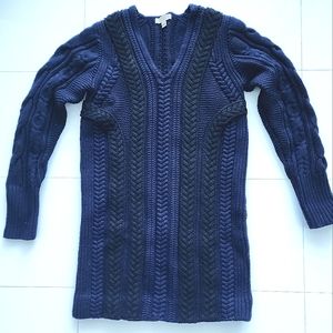 Burberry London Navy Blue cable knit sweater long. Size M.